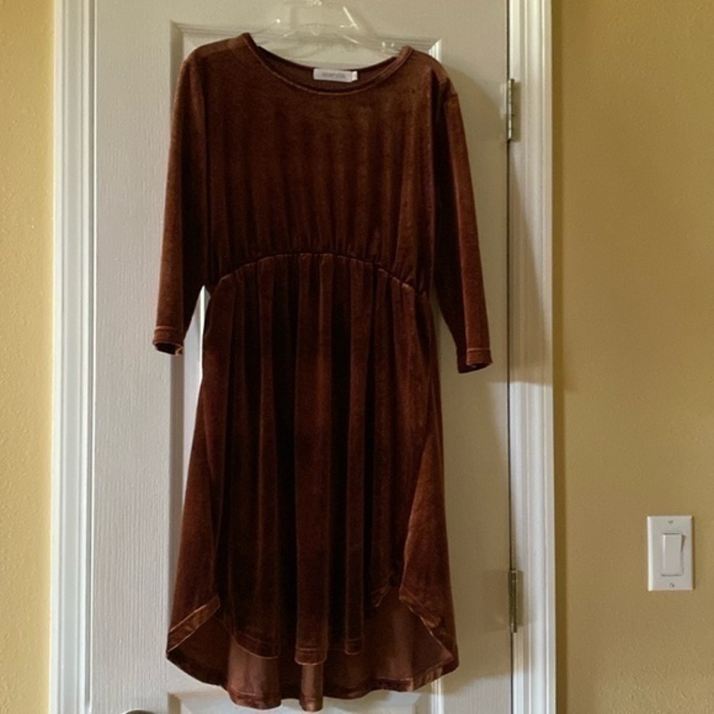 Amaryllis brown velveteen dress size small perfect‎ condition